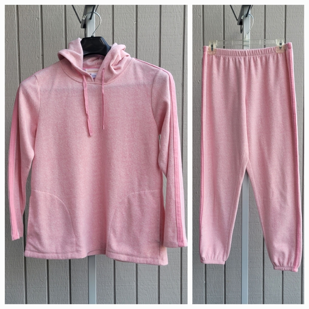 Fleece All-Day 2pc Leisure Suit Cozy Joggers & Pullover Hoodie Lounge